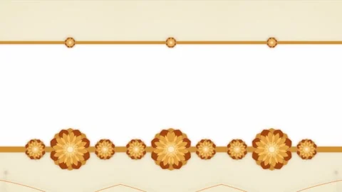 Long decorated with orange flowers perpendicular horizontal frame lines. In.. Stock Footage 270317681