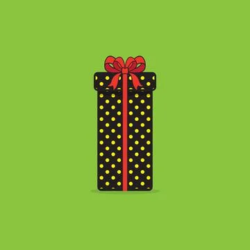Long decorative wrapped with gift box stock illustration, wrapped with polk.. Stockillustratie