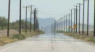 Long, Deserted Road With Extreme Heat Haze, Mirage Stock Footage