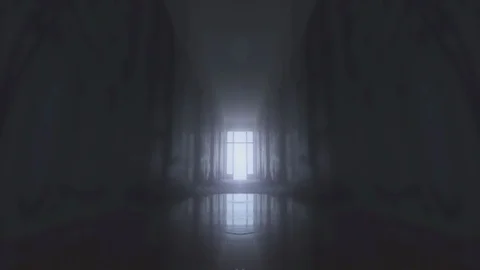 Long desolate corridor of a psychiatric ward.Life and death allegory.Paranormal 스톡 동영상 124503170