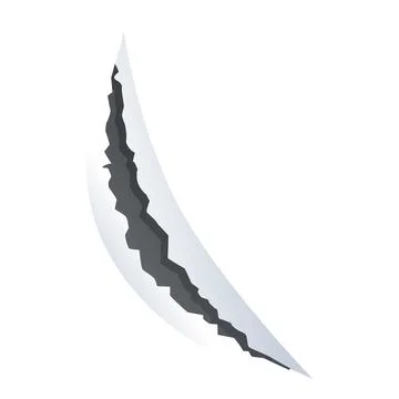 Long diagonal crack appearing on a white surface Stock Illustration