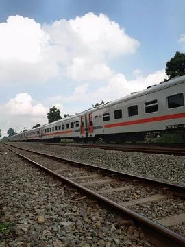 Long diesel train Stock-Fotos