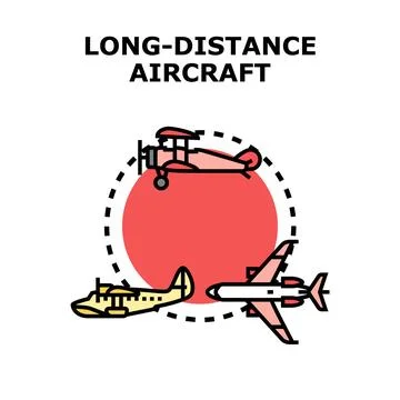 Long distance aircraft vector icon representing air travel Stock Illustration