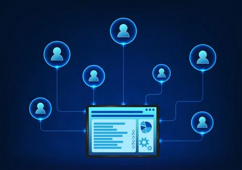 Long distance communication technology via the Internet which is used both .. 스톡 일러스트