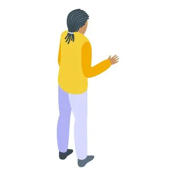 Long dreadlocks icon isometric vector. African hair Stock Illustration