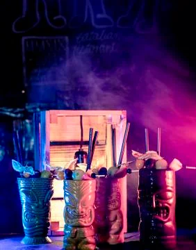 Long drinks in cool glasses Stock Photos