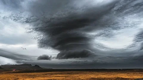 Long-duration time-lapse photography of weather changes in a hurricane Stock Footage 233670368