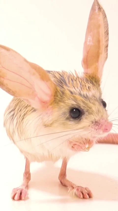 Long-eared jerboa in its habitat Stock Footage 320380119
