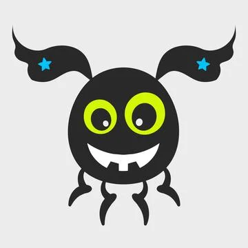 A long-eared, multi-legged monster. A funny and cute monster. Flat cartoon .. Stockillustratie