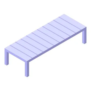 Long empty bench standing in isometric view Stock Illustration
