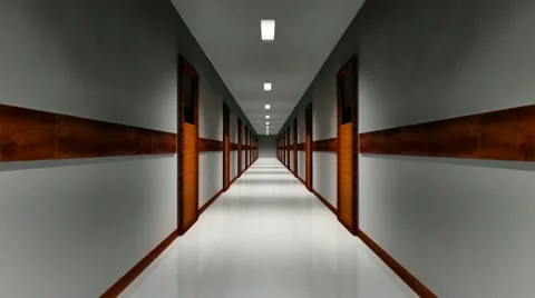 Long empty corridor Stock Footage 8509025