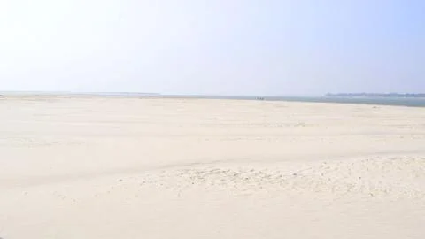 Long Empty River Side Blue Sky,silica With copy space 写真素材