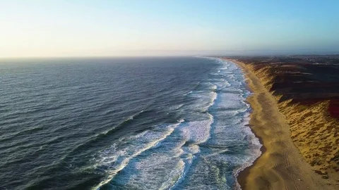 Long Empty Stretch of Beautiful Beach in California [4k] Video stock 106311137