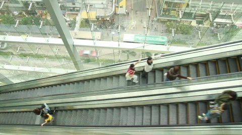 Long escalator Stock Footage 723165