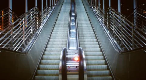 Long escalator Stock Photos