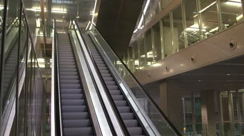Long escalator, wide shot Stock Footage 46639247