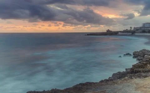 Long exposition at sunset Fotos de archivo