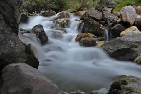 Long exposure alpine stream Foto stock