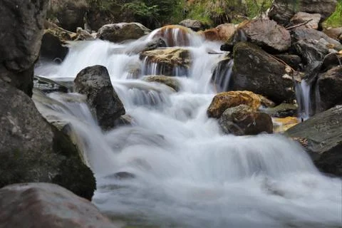 Long exposure alpine stream Foto stock