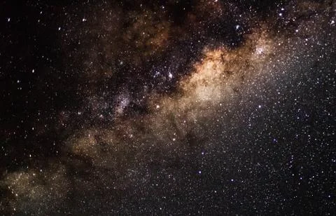 Long exposure astro night sky photo of the Milky Way nebula and stars Stock Photos