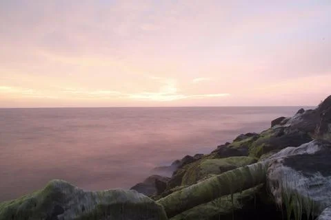 Long exposure at the beach Stock Photos
