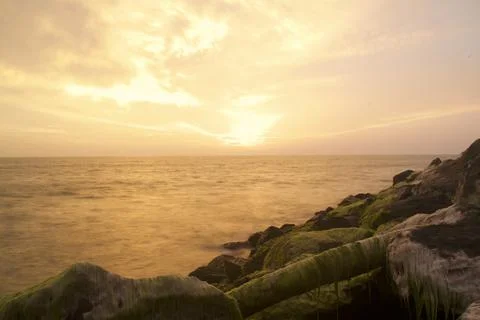 Long exposure at the beach Stock Photos