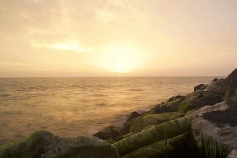 Long exposure at the beach Stock Photos