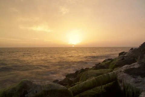 Long exposure at the beach Stock Photos