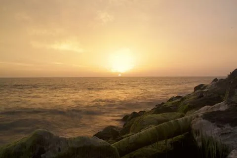 Long exposure at the beach Foto stock