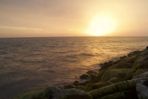 Long exposure at the beach Stock Photos