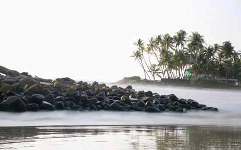 Long exposure at the beach Stock Photos