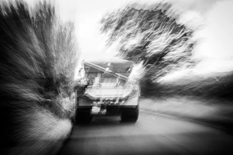 Long Exposure Blurred Road Side Stock Photos