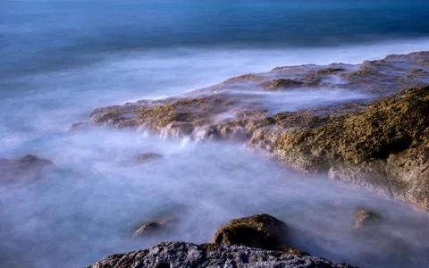 Long Exposure of breaking waves Stock Photos