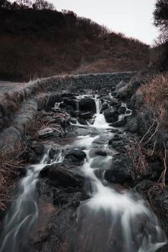 Long exposure of cascade Fotos de archivo