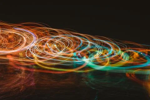 Long exposure circles from lanterns Stock Photos