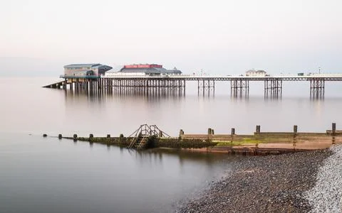 Long exposure of Cromer pier Stock Photos