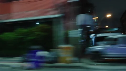 Long exposure effect of the fast speed motion by the night city street 스톡 동영상 292866976