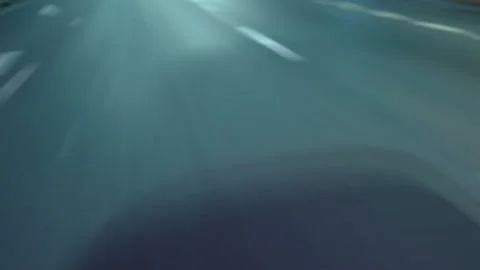 Long exposure effect of the fast speed motion by the asphalt road with marking Stock Footage 292867017