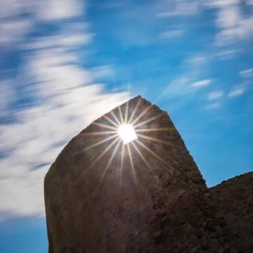 Long exposure effect in a old castle detail Stock Photos