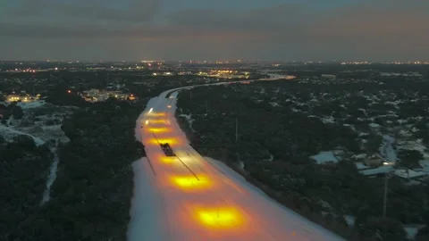 Long Exposure Hyperlapse of Snowy Highway in Austin Stock Footage 148792716