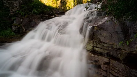 Long Exposure Hyperlapse of Virginia Falls Stock Footage 121985240