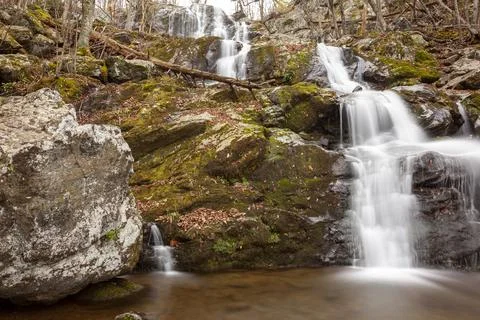 Long exposure image of the Dark Hallow Falls in Shenandoah National Park in a Stock Photos