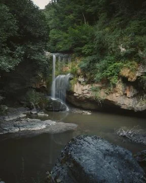 Long exposure image of waterfall in spring Stock Photos