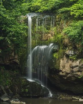Long exposure image of waterfall in spring Stock Photos