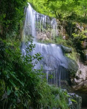 Long exposure image of waterfall in spring Stock Photos