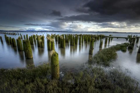 Long exposure landscape image. Stock Photos