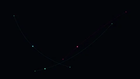A long exposure light trail created by glowing navigational markers at night Stock Footage 338312033