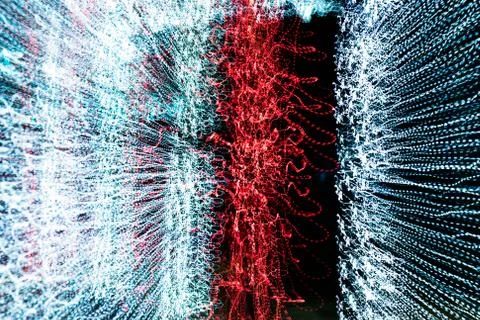 Long exposure lights spin blur. Stock Photos