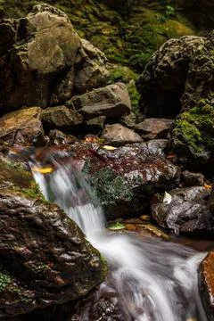 Long Exposure Mini Waterfall Foto stock