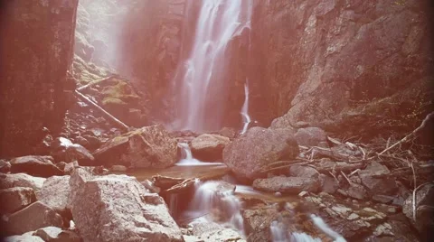 Long Exposure Moving Time Lapse of Waterfall in Adirondacks Video stock 43311543